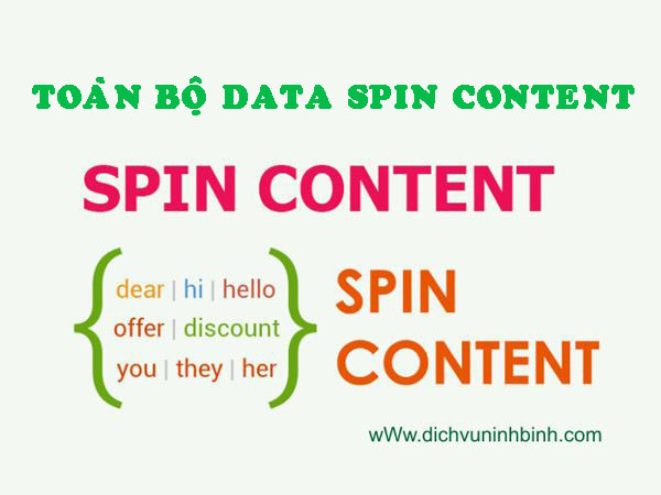 Tất cả data miễn phí spin text (Spin data) toàn bộ các ngành