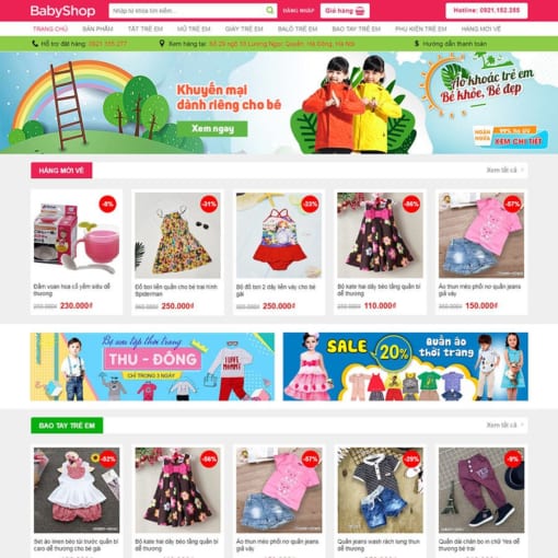 Theme wordpress bán quần áo trẻ em